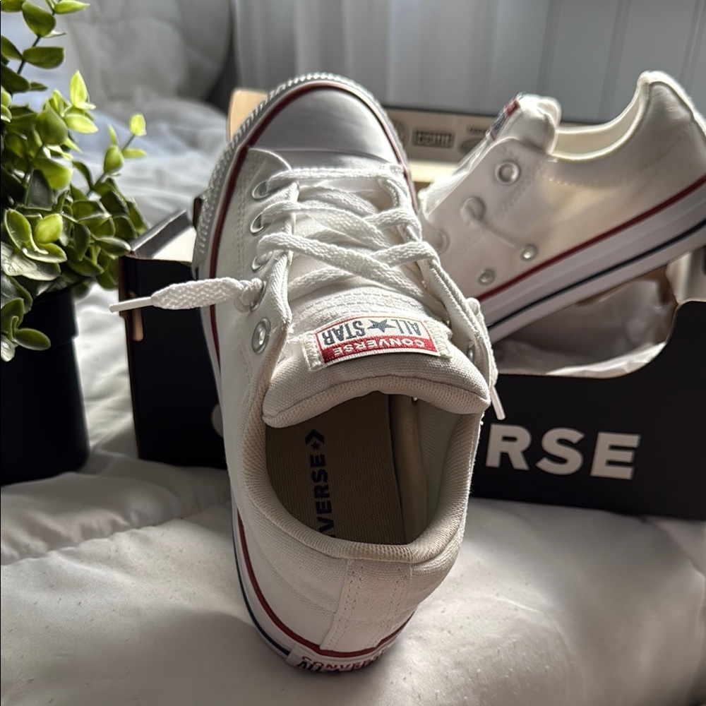 Converse White Canvas Low-Top Sneakers - Picture 2 of 5